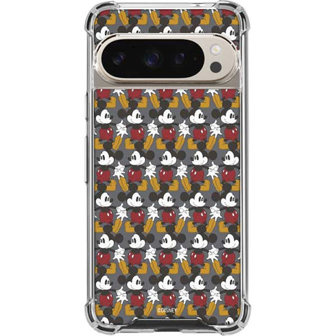 Disney Mickey Mouse Vintage Pattern Pixel 9/9 Pro Clear Case